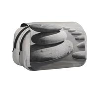 ULKMFFCF Kauai Trousse à crayons double couche avec imprimé Hawaï pour étudiants, fournitures scolaires, organiseur de voyage, Tableau Zen Pierres Gris, Taille unique, Cartable