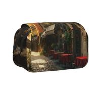 ULKMFFCF Kauai Trousse à crayons double couche avec imprimé Hawaï pour étudiants, fournitures scolaires, organiseur de voyage, Italian Old Street, Taille unique, Cartable