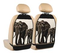 ULKMFFCF Lot de 2 housses de protection pour siège de voiture avec poche de rangement Motif éléphant et jeune éléphant