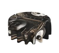 ULKMFFCF Nappe ronde imprimée artistique musicale de 152,4 cm en tissu lavable pour cuisine, salle à manger, fêtes, mariages, festivals