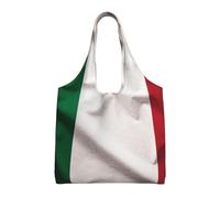 ULKMFFCF Petit sac fourre-tout en toile imprimée panda rouge pour femme, sac à main réutilisable, sac à bandoulière pour l'école, le travail, les voyages, Drapeau italien, Taille unique