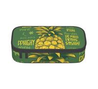 ULKMFFCF Psych Trousse à crayons avec citation ananas imprimée avec compartiments - Grande capacité pour stylos, maquillage, école, bureau, voyage, Noir , Taille unique, Cartable