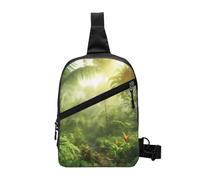 ULKMFFCF Sac à bandoulière avec imprimé violon et livre - Pour homme et femme - Pliable - Pour la course à pied, la randonnée, le cyclisme, les voyages, le travail, Jungle tropicale sauvage, Taille