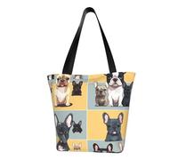 ULKMFFCF Sac à bandoulière imprimé de 6 canards sauvages pour femmes, sac à main, sac fourre-tout, sacs de courses, Bouledogue français, Taille unique