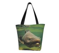 ULKMFFCF Sac à bandoulière imprimé golf noir et blanc pour femme Sac fourre-tout Sac à provisions, Poisson chat sous-marin, Taille unique