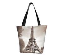 ULKMFFCF Sac à bandoulière imprimé golf noir et blanc pour femme Sac fourre-tout Sac à provisions, Tour Paris, Taille unique