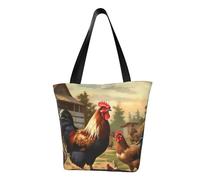 ULKMFFCF Sac à bandoulière imprimé « I Love French Bulldog » pour femme, Poulet et coq imprimés de la ferme, Taille unique