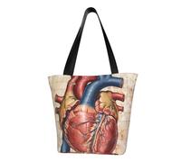 ULKMFFCF Sac à bandoulière imprimé moderne du milieu du siècle pour femme, sac à main, sac fourre-tout, sacs à provisions, Tableau anatomique en forme de cœur, Taille unique