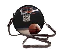 ULKMFFCF Sac à bandoulière rond en cuir imprimé lamantins des Antilles pour femmes et filles pour l'école, le travail, les voyages, Basket-ball sportif, Taille unique
