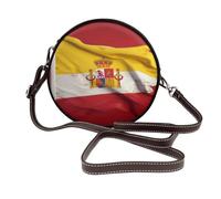 ULKMFFCF Sac à bandoulière rond imprimé balle de sport pour femmes filles sac à bandoulière en cuir pour l'école, le travail, les voyages, Drapeau de l'Espagne., Taille unique