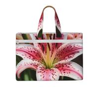 ULKMFFCF Sac à documents en toile imprimée avec fermeture éclair et poignée pour l'école, le bureau, les voyages, Fleur de lys., Taille unique