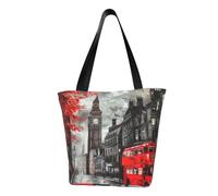 ULKMFFCF Sac à main à bandoulière imprimé rose rouge pour femme, Red London Street, Taille unique