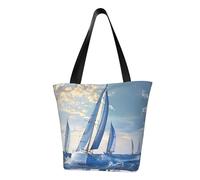 ULKMFFCF Sac à main à bandoulière pour femme Motif fleurs Violet, Voile en mer, Taille unique