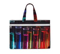 ULKMFFCF Sac à main en toile imprimée avec fermeture éclair et poignée pour l'école, le bureau, les voyages, Tube à essai chimique, Taille unique