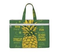 ULKMFFCF Sac à main en toile imprimée PSD avec fermeture éclair et poignée pour l'école, le bureau, les voyages, Citation psychologique ananas., Taille unique