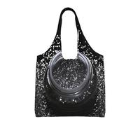 ULKMFFCF Sac fourre-tout en toile imprimée arc-en-ciel pour femme, sac à main réutilisable, sac à bandoulière pour l'école, le travail, les voyages, Paillettes argentées brillantes., Taille unique