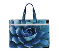 ULKMFFCF Sac fourre-tout en toile imprimée avec fermeture éclair et poignée pour l'école, le bureau, les voyages, Fleur de plante bleue, Taille unique