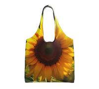 ULKMFFCF Sac fourre-tout en toile imprimée tournesol jaune pour femme, sac à main réutilisable, sac à bandoulière pour l'école, le travail, les voyages, Tournesol, Taille unique