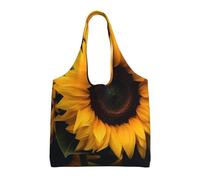ULKMFFCF Sac fourre-tout en toile imprimée tournesol jaune pour femme, sac à main réutilisable, sac à bandoulière pour l'école, le travail, les voyages, Tournesol jaune., Taille unique