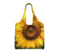ULKMFFCF Sac fourre-tout en toile imprimée tournesol jaune pour femme, sac à main réutilisable, sac à bandoulière pour l'école, le travail, les voyages, tournesol, Taille unique