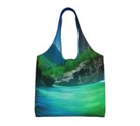 ULKMFFCF Sac fourre-tout réutilisable en toile imprimée pour femme - Pour l'école, le travail, les voyages, Merveilles naturelles, Taille unique