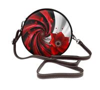 ULKMFFCF San Francisco Sac à bandoulière rond imprimé pour femme et fille en cuir pour l'école, le travail, les voyages, Fleur - Rouge, Taille unique