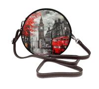 ULKMFFCF San Francisco Sac à bandoulière rond imprimé pour femme et fille en cuir pour l'école, le travail, les voyages, Red London Street, Taille unique