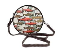 ULKMFFCF San Francisco Sac à bandoulière rond imprimé pour femme et fille en cuir pour l'école, le travail, les voyages, saumon, Taille unique