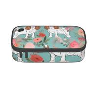 ULKMFFCF Sweet Basset Hound Trousse à crayons avec compartiments - Grande capacité - Pour l'école, le bureau, les voyages, Noir , Taille unique, Cartable