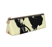 ULKMFFCF Taekwondo Design Imprimé Triangle Trousse Crayon Case Mignon Cuir Zip Pouch pour l'école, le bureau, les voyages et le maquillage, blanc, Taille unique, Cartable