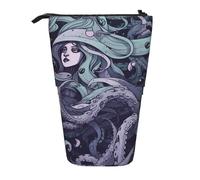ULKMFFCF The Sea Witch Trousse télescopique imprimée sur pied - Jolie trousse d'école, trousse de maquillage, trousse de maquillage, porte-stylo, Noir , Taille unique, Cartable