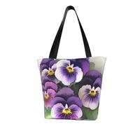 ULKMFFCF The Wild Sac à bandoulière imprimé tigre blanc pour femme Sac à main Sac fourre-tout Sacs de courses, Fleurs de pensées, Taille unique