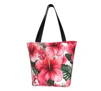 ULKMFFCF The Wild Sac à bandoulière imprimé tigre blanc pour femme Sac à main Sac fourre-tout Sacs de courses, Belle fleur d'hibiscus, Taille unique