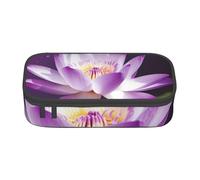 ULKMFFCF Trousse à crayons avec compartiments - Grande capacité - Motif fleur de lotus - Pour l'école, le bureau, les voyages, Noir , Taille unique, Cartable