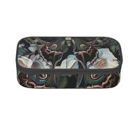 ULKMFFCF Trousse à crayons avec compartiments - Grande capacité - Motif papillon qui ressemble à un paon - Pour l'école, le bureau, les voyages, Noir , Taille unique, Cartable