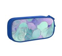 ULKMFFCF Trousse à crayons avec fermeture éclair pour l'école, le bureau, les voyages et le maquillage - Motif sirène - Rose pastel, violet, bleu sarcelle - Noir, bleu, Taille unique, Cartable