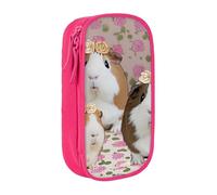 ULKMFFCF Trousse à crayons avec imprimé cochons d'Inde et cupcakes - Noir - Grande capacité - Pour l'école, le bureau, les voyages, le maquillage, rose, Taille unique, Cartable