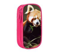 ULKMFFCF Trousse à crayons avec imprimé petit panda rouge, noir, grande capacité pour étudiants, papeterie, école, bureau, voyage, maquillage, rose, Taille unique, Cartable