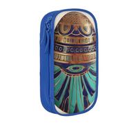 ULKMFFCF Trousse à crayons avec imprimé scarabée égyptien, noir, grande capacité pour étudiants, papeterie, école, bureau, voyage, maquillage, bleu, Taille unique, Cartable