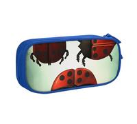 ULKMFFCF Trousse à crayons avec motif coccinelle avec fermeture éclair pour l'école, le bureau, les voyages et le maquillage - Noir, bleu, Taille unique, Cartable