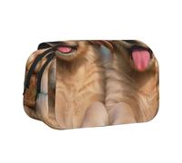 ULKMFFCF Trousse à crayons double couche à rabat pour étudiants, fournitures scolaires, organiseur de voyage, Golden Retriever Dogs Chiots, One Size, Cartable