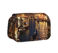 ULKMFFCF Trousse à crayons double couche à rabat pour étudiants, fournitures scolaires, voyage, Venise Night, Taille unique, Cartable