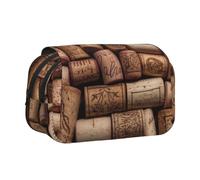 ULKMFFCF Trousse à crayons double couche avec imprimé dragon jaune sur fond noir pour étudiants, fournitures scolaires, organiseur de voyage, Bouchon à vin., Taille unique, Cartable