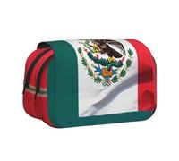 ULKMFFCF Trousse à crayons double couche avec imprimé Happy-Halloween-Day-Trick-Or-Treat pour étudiants, fournitures scolaires, organisateur de voyage, Drapeau du Mexique, Taille unique, Cartable