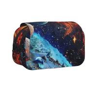 ULKMFFCF Trousse à crayons double couche avec imprimé planètes spatiales pour étudiants, fournitures scolaires, organisateur de voyage, Planètes spatiales., Taille unique, Cartable