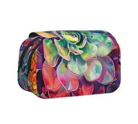 ULKMFFCF Trousse à crayons double couche avec motif bateau de croisière pour étudiants, fournitures scolaires, organisateur de voyage, Succulent coloré., Taille unique, Cartable