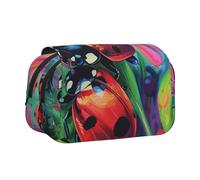 ULKMFFCF Trousse à crayons double couche avec motif bateau de croisière pour étudiants, fournitures scolaires, organisateur de voyage, Coccinelle colorée, Taille unique, Cartable