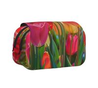 ULKMFFCF Trousse à crayons double couche avec motif bateau de croisière pour étudiants, fournitures scolaires, organisateur de voyage, Fleurs colorées., Taille unique, Cartable