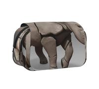 ULKMFFCF Trousse à crayons double couche avec motif de castor pour étudiants, fournitures scolaires, organiseur de voyage, Animal Rhino, Taille unique, Cartable