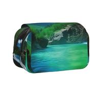ULKMFFCF Trousse à crayons double couche avec motif paysage de parc pour étudiants, fournitures scolaires, organiseur de voyage, Merveilles naturelles, Taille unique, Cartable